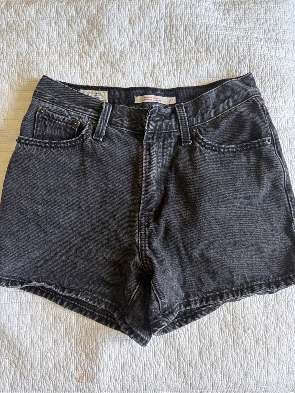 High-Rise Levi’s Black Denim Women’s Shorts